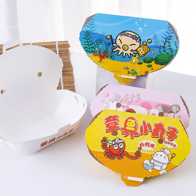 100 個使い捨て漫画タコボール包装箱日本の屋台の食べ物たこ - Food Snacks Party のレビューと価格
