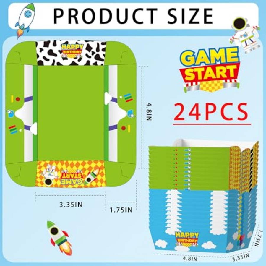 24個入り漫画風紙製食品トレイ使い捨て青空と白雲のスナックボ - Food Snacks Party のレビューと価格