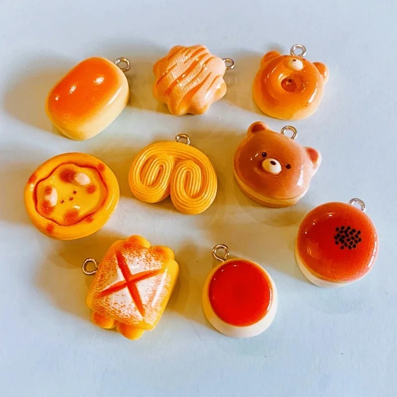 10 個かわいいクマのプリンタルトパン食品樹脂チャームシミュ - Food Snacks Party のレビューと価格