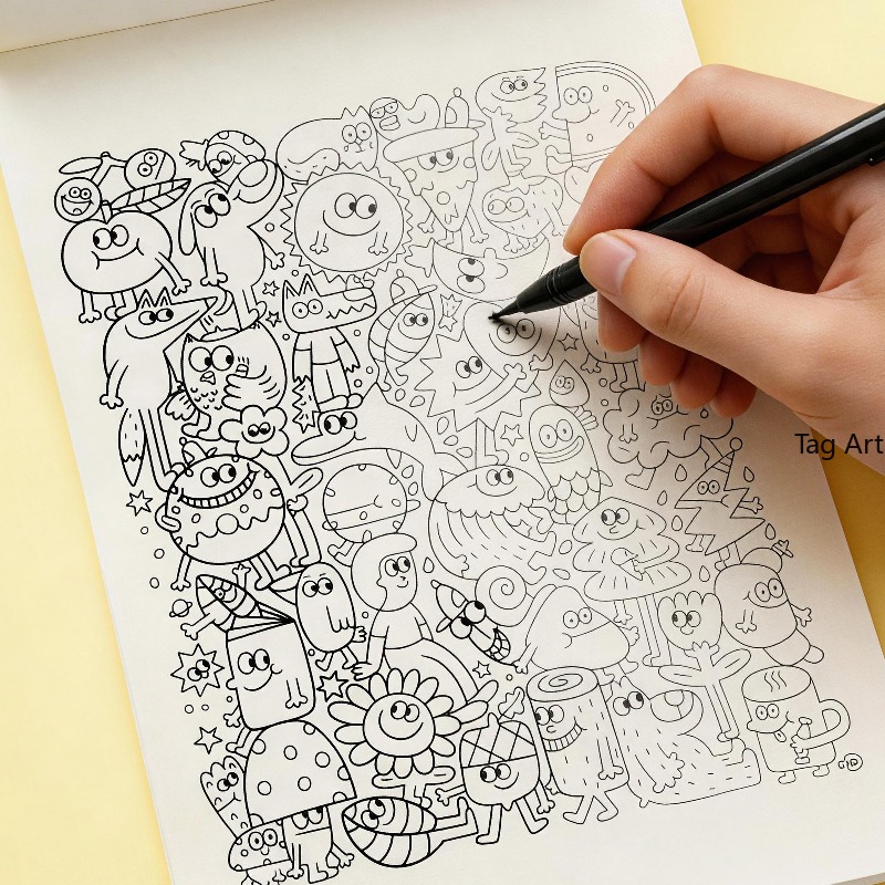 不安解消ハンド絵本、コピー線画アルバム、恐竜/モンスター/食 - Food And Snacks Coloring Book のレビューと価格