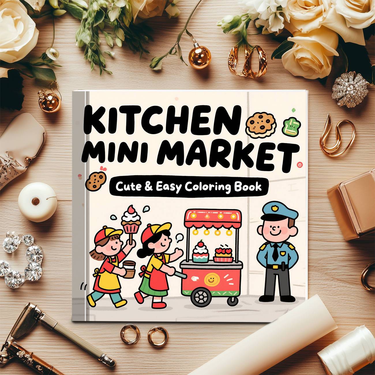 キッチンミニマーケット かわいくて簡単な塗り絵 ストリートフ - Food And Snacks Coloring Book のレビューと価格